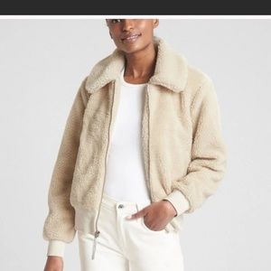 Gap Teddy Sherpa Bomber Jacket sz M